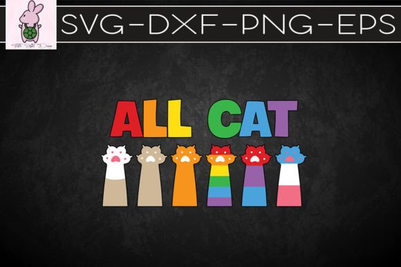All Cat Paws LGBT Pride Diversity SVG: Graphics for Crafts & Branding