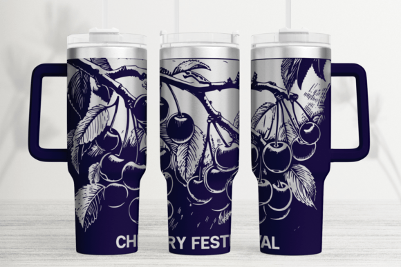 Cherry 40oz Laser Tumbler Wrap SVG: Graphics for Tumbler Wraps