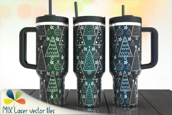 Christmas Trees SVG Tumbler: Graphics for Tumbler Wraps