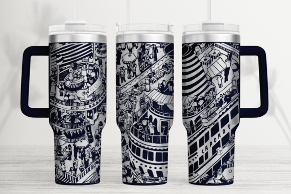 Cruise Crew 40oz Laser Tumbler Wrap SVG: Graphics for Real Tumbler Wraps