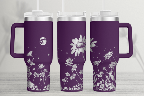 Daisy Field 40oz Laser Tumbler Wrap SVG: Graphics for Authentic Tumbler Wraps