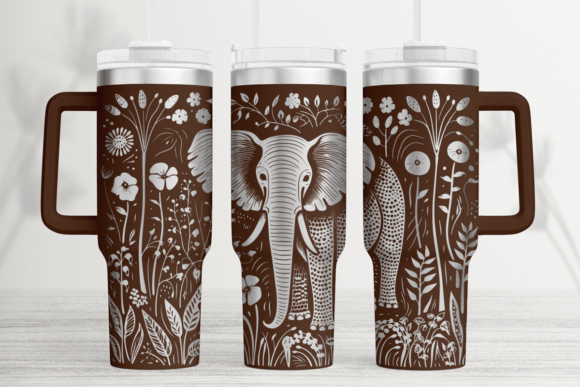 Elephant 40oz Laser Tumbler Wrap SVG: Graphics for Tumbler Wraps