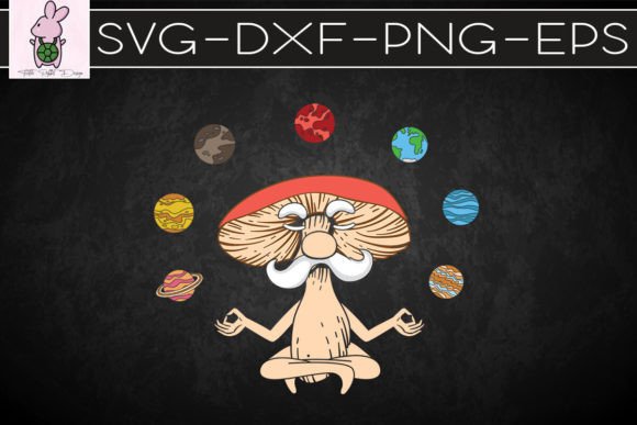 Funny Yoga Mushroom Meditating SVG for Crafts & Graphics