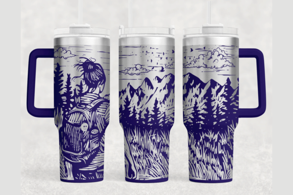 Hiking 40oz Laser Tumbler Wrap SVG: Graphics for Tumbler Wraps