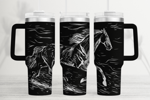 Horse 40oz Laser Tumbler Wrap SVG: Graphics for Tumbler Wraps