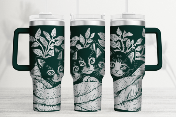 Kitten Sleep 40oz Laser Tumbler Wrap SVG: Graphics for Tumbler Wraps