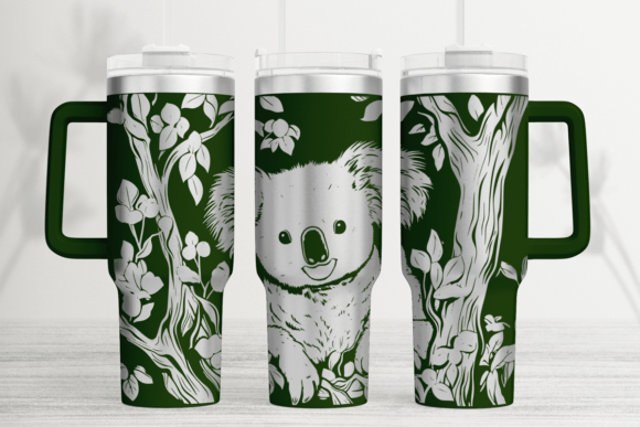Koala Bear 40oz Laser Tumbler Wrap SVG: Graphics for Tumbler Wraps