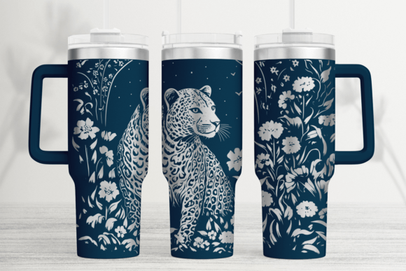 Leopard 40oz Laser Tumbler Wrap SVG: Graphics for Bold Tumbler Wraps