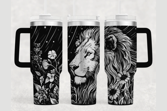 Lion 40oz Laser Tumbler Wrap SVG: Graphics for Bold Tumbler Wraps