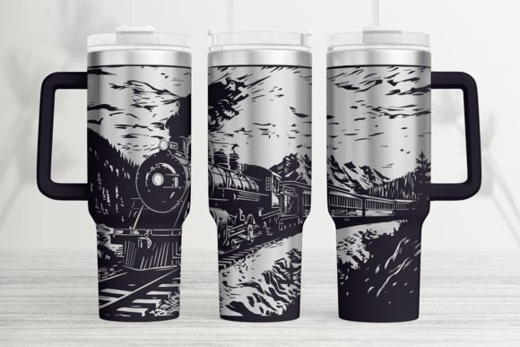 Locomotive 40oz Laser Tumbler Wrap SVG Graphics