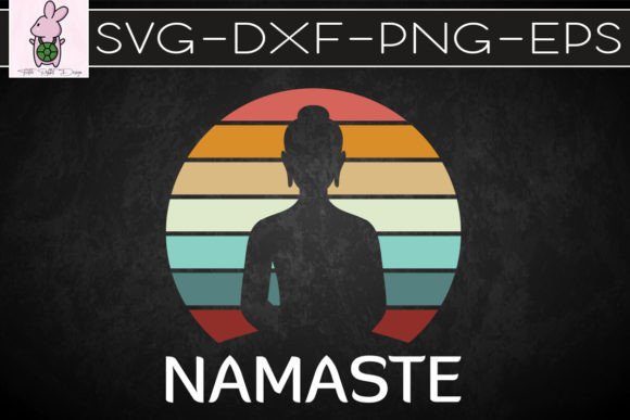 Namaste Retro Buddha Meditating SVG: Graphics for Crafts