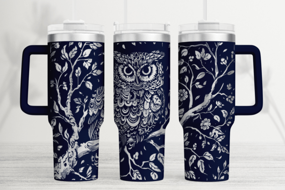 Paisley Owl 40oz Laser Tumbler Wrap SVG