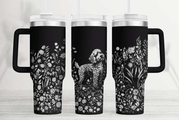 Poodle Dog 40oz Laser Tumbler Wrap SVG Graphics