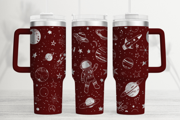 Space Art 40oz Laser Tumbler Wrap SVG: Graphics for Tumbler Wraps