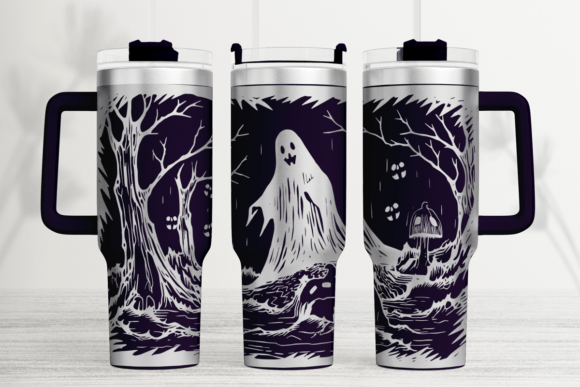 Spooky Ghost 40oz Laser Tumbler Wrap SVG