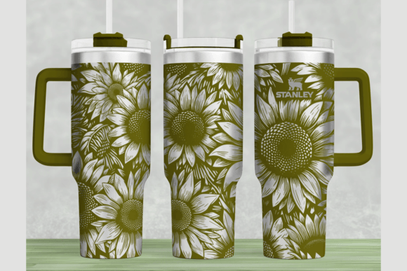 Sunflowers Stanley 40oz Laser Wrap SVG: Graphics for Tumbler Wraps