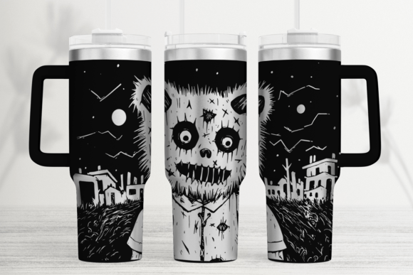 Teddy Zombie 40oz Laser Tumbler Wrap SVG: Graphics for Bold Tumbler Wraps