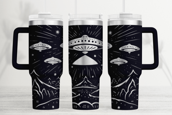 UFO Alien 40oz Laser Tumbler Wrap SVG