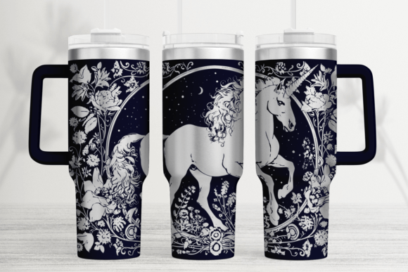 Unicorn 40oz Laser Tumbler Wrap SVG: Graphics for Playful Tumbler Wraps