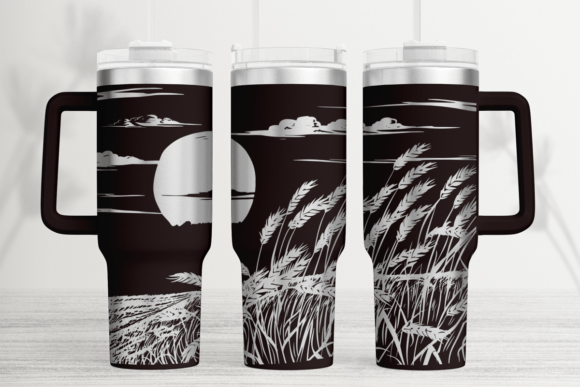 Wheat Field 40oz Laser Tumbler Wrap SVG: Graphics for Authentic Tumbler Wraps
