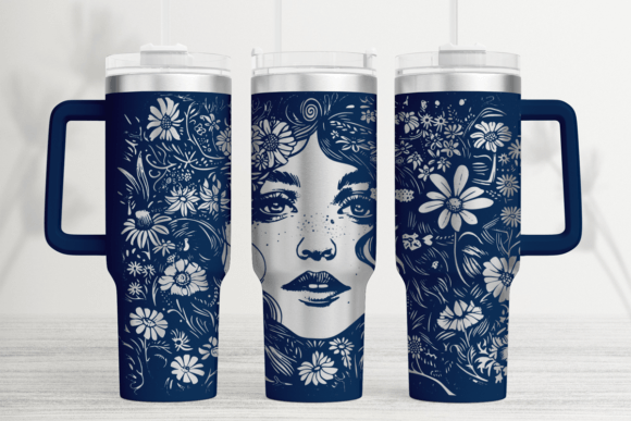 Witch Flower 40oz Laser Tumbler Wrap SVG Graphics