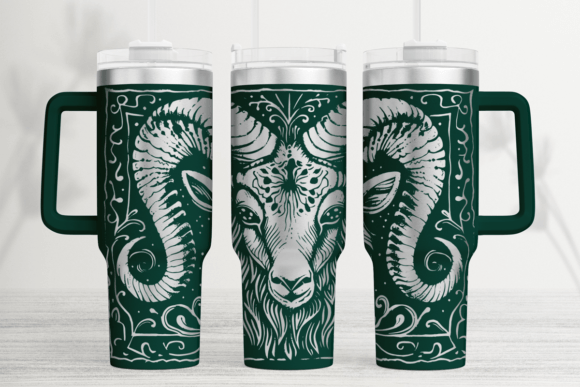 Zodiac Aries 40oz Laser Tumbler Wrap SVG: Graphics for Tumbler Wraps